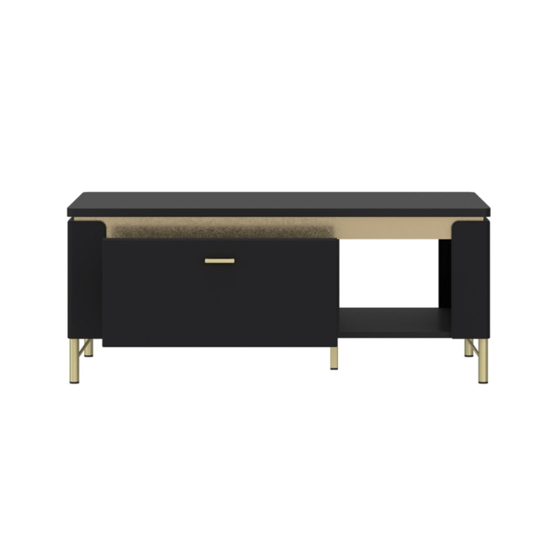 Coffee Table Genoa Coffee Table 1 Drawer in Black Matt/Gold