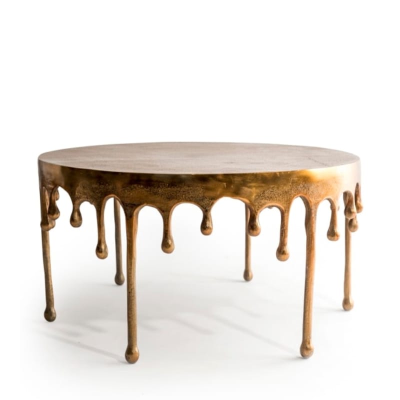 Coffee Table Gold "Dali" Drip Aluminium Coffee Table