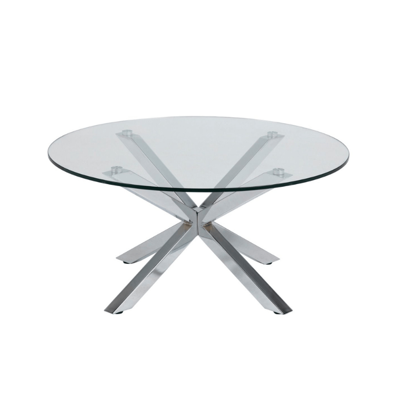Coffee Table Heaven Round Coffee Table with Glass Top 82-40cm