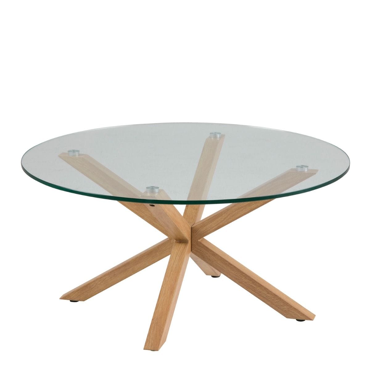 Coffee Table Heaven Round Coffee Table with Smoked Glass Top 82x40cm