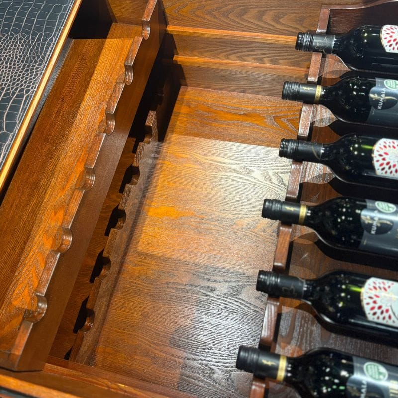 Coffee Table Kensington Leather Coffee Table with Wine Storage