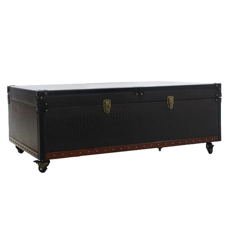 Coffee Table Kensington Leather Coffee Table with Wine Storage
