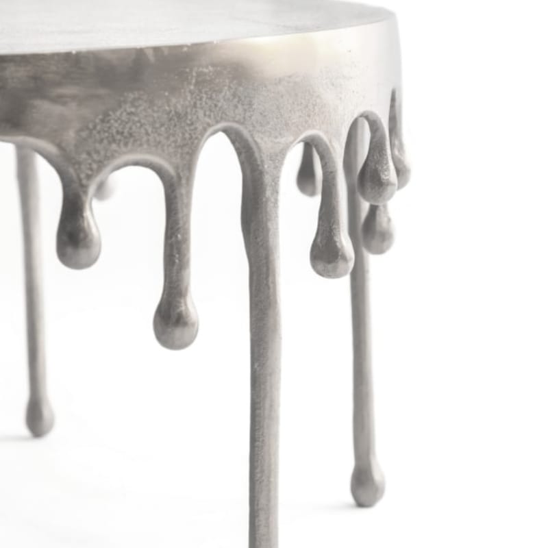 Coffee Table Raw Nickel "Dali" Drip Aluminium Coffee Table