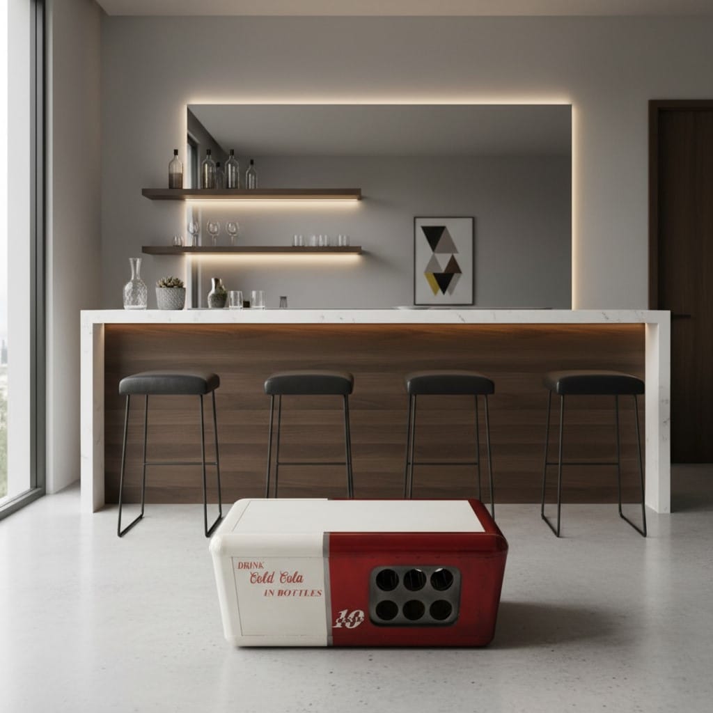 Coffee Table Retro Soda Bar Coffee Table – Antique Red & Cream
