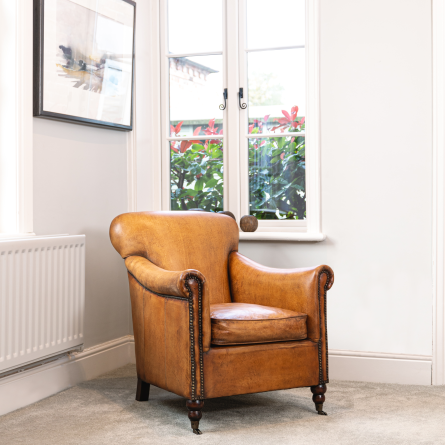 Lansdowne Vintage Style Tan Leather Armchair