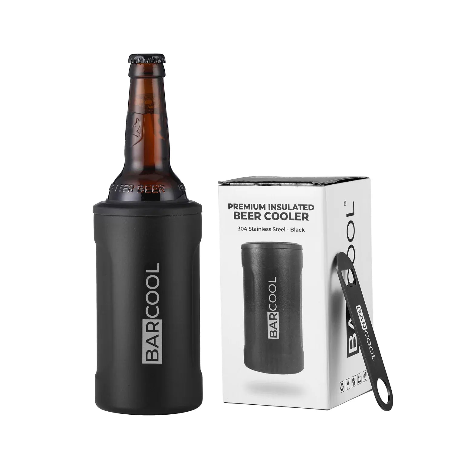 Cooler and Opener Barcool Insulated Beer Cooler and Tumbler with Opener
