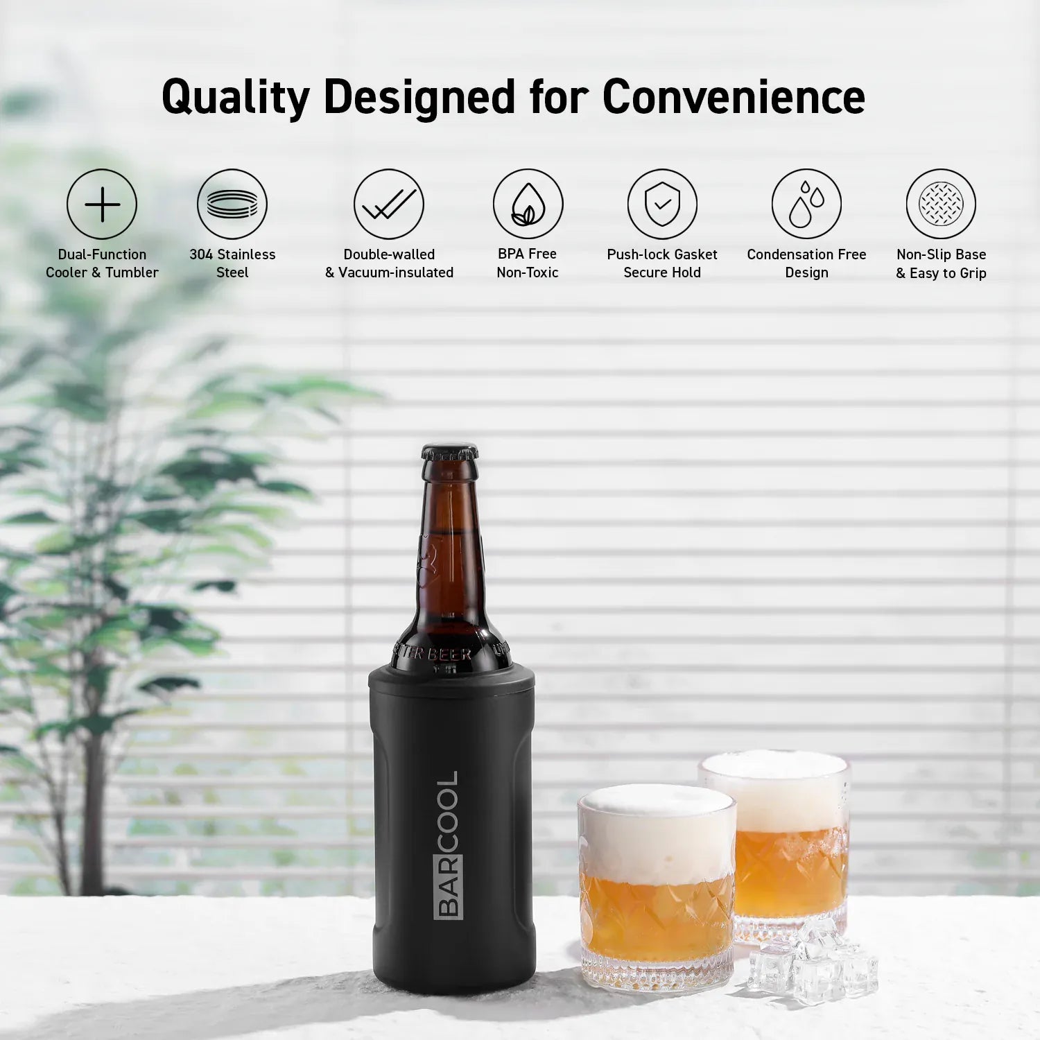 Cooler and Opener Barcool Insulated Beer Cooler and Tumbler with Opener
