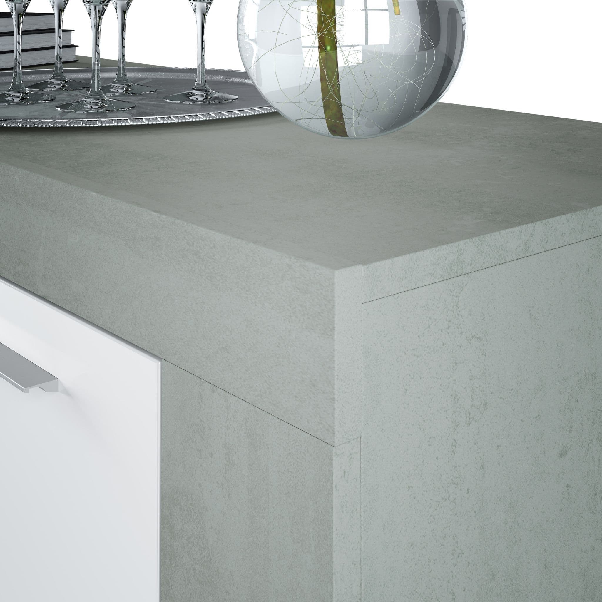 Dalma White Gloss and Grey Sideboard