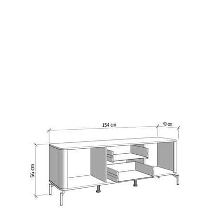 Nahla Cashmere And Oak Effect 154cm TV Unit