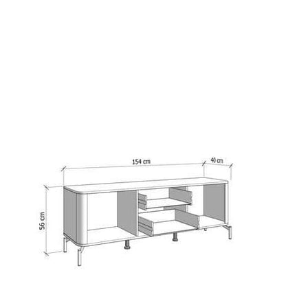 Nahla Cashmere And Oak Effect 154cm TV Unit