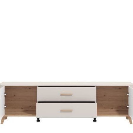 Nahla Cashmere And Oak Effect Large Wide 180cm TV Unit