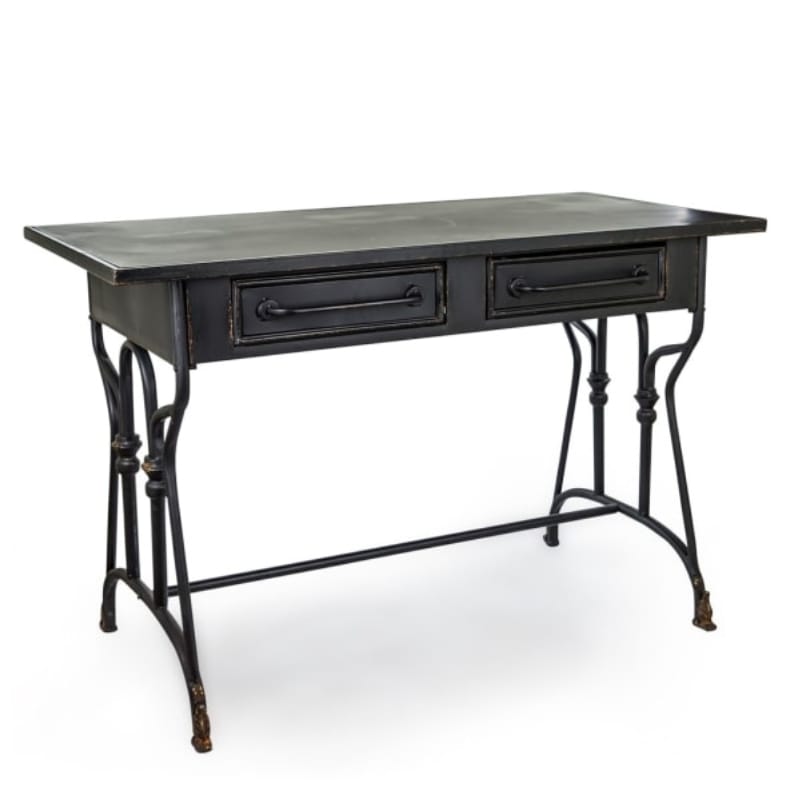 Desk Black Metal "Verne" Desk Table