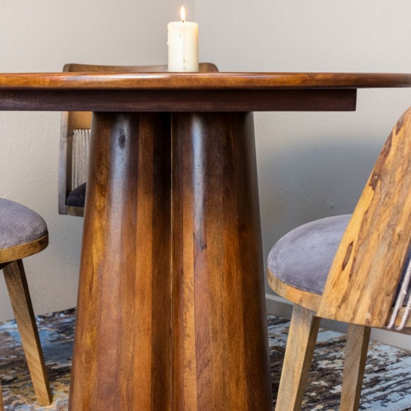 Dining Table Rakhi Wooden Round Dining Table