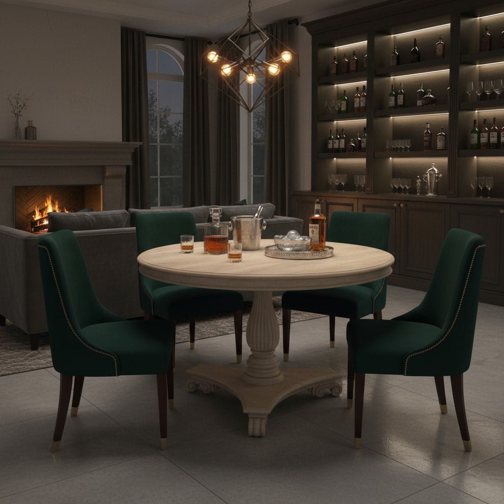 Dining Table Vintage 120cm Round Dining Table