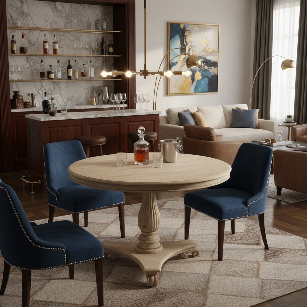 Dining Table Vintage 120cm Round Dining Table