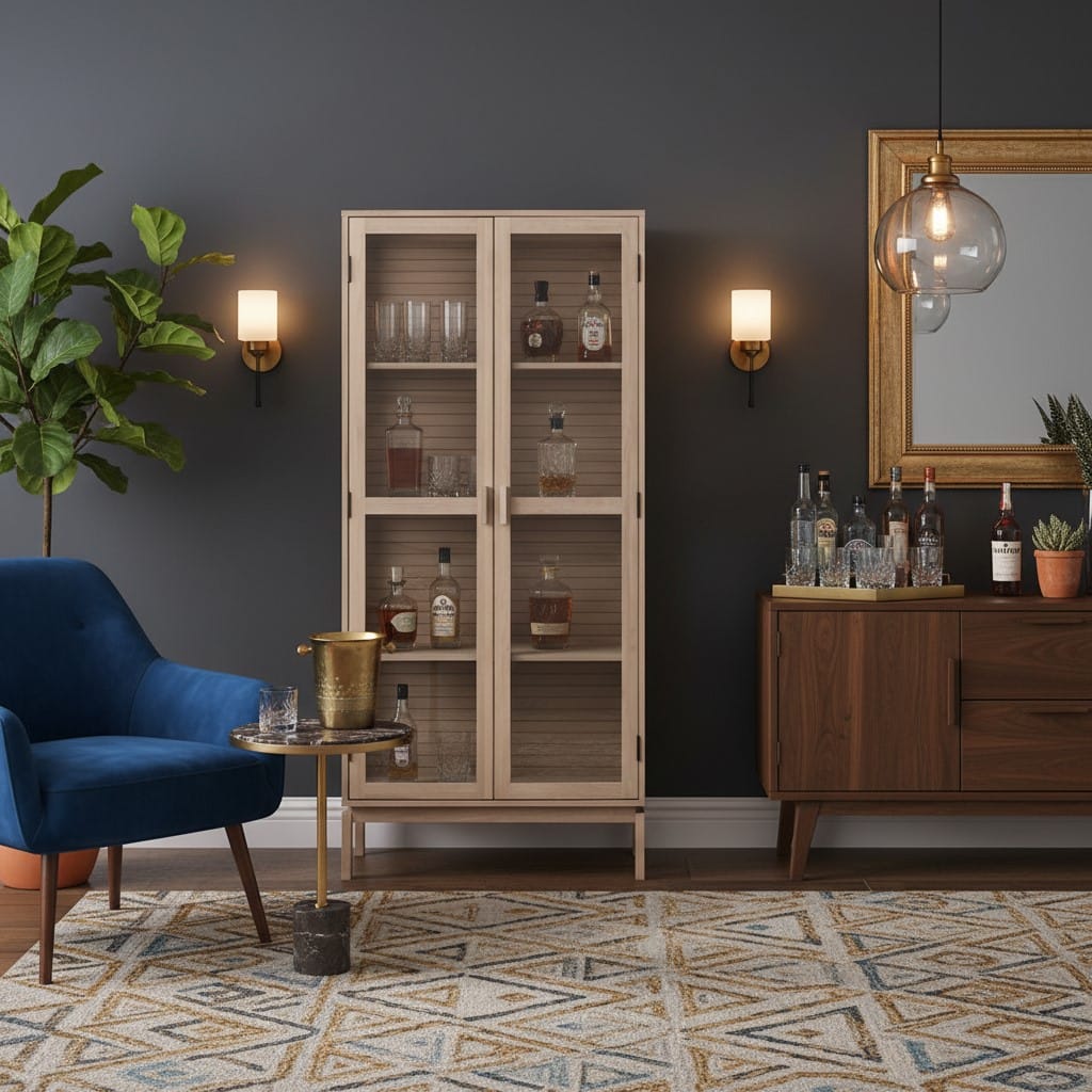 Display Cabinet Linley Display Cabinet in White Oak