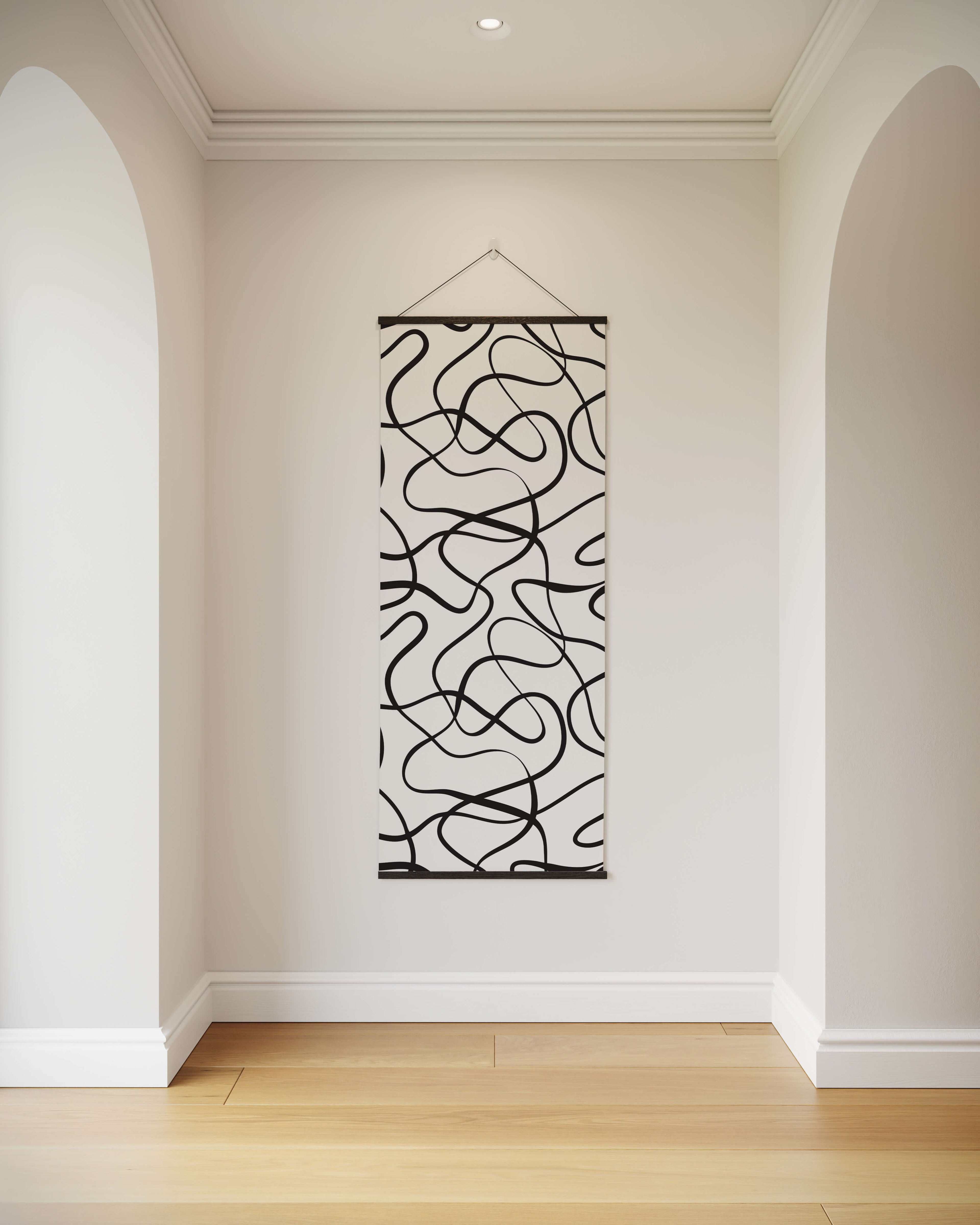 Large Abstract Wavy Line Tapestry