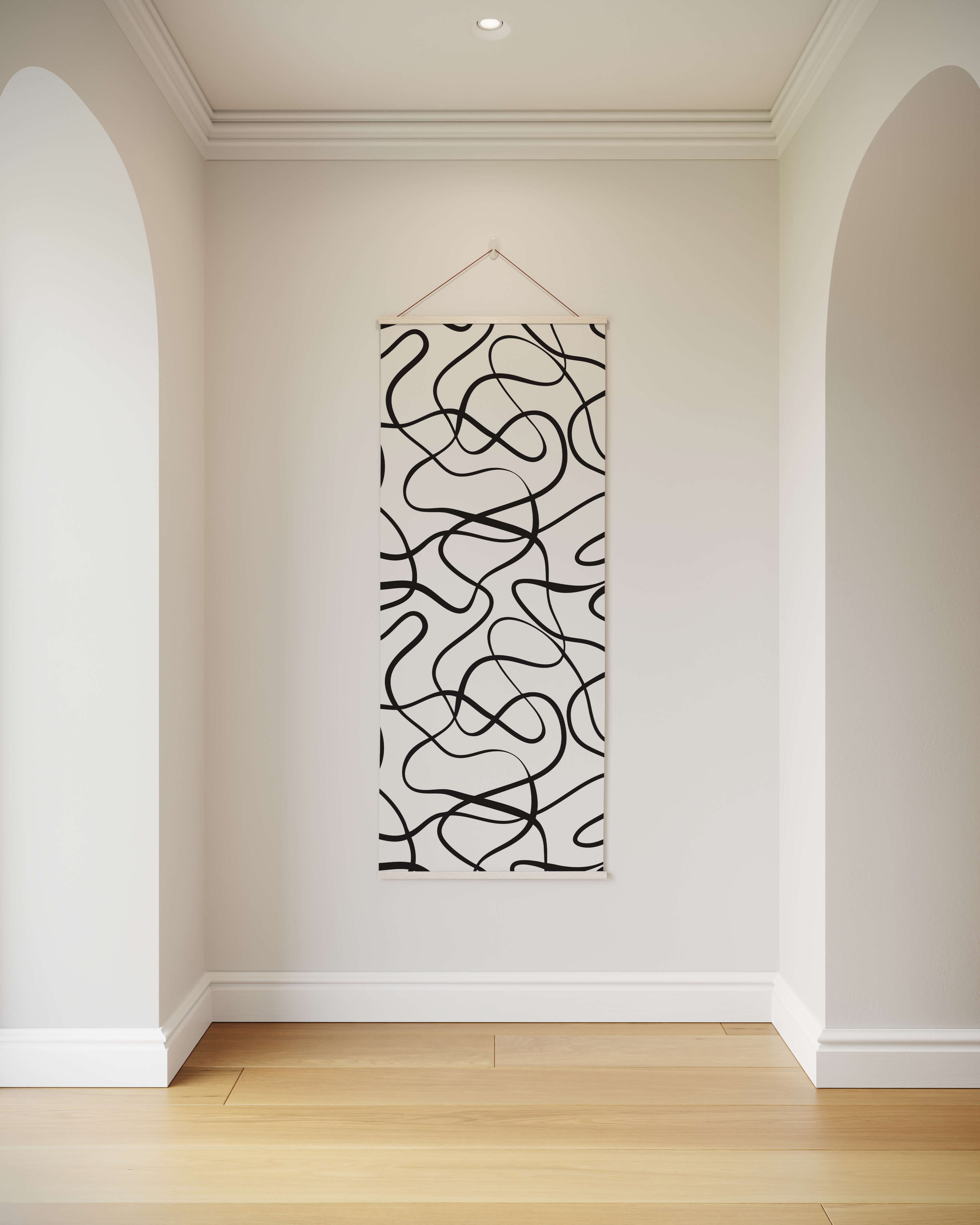 Large Abstract Wavy Line Tapestry