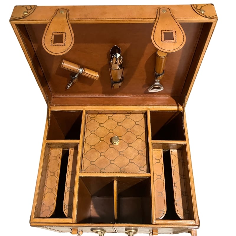 Drinks Cabinet Handcrafted Mini Bar - Tan