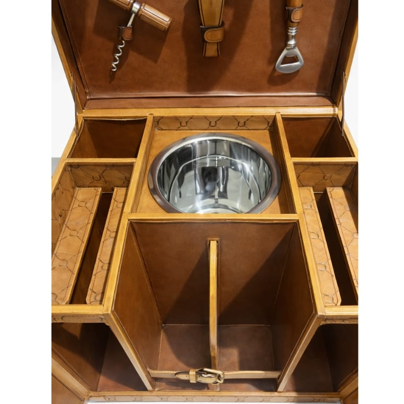 Drinks Cabinet Handcrafted Mini Bar - Tan