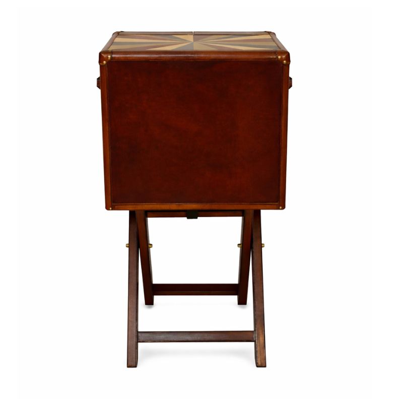 Drinks Cabinet Handcrafted Open Front Bar with Stand – Cognac