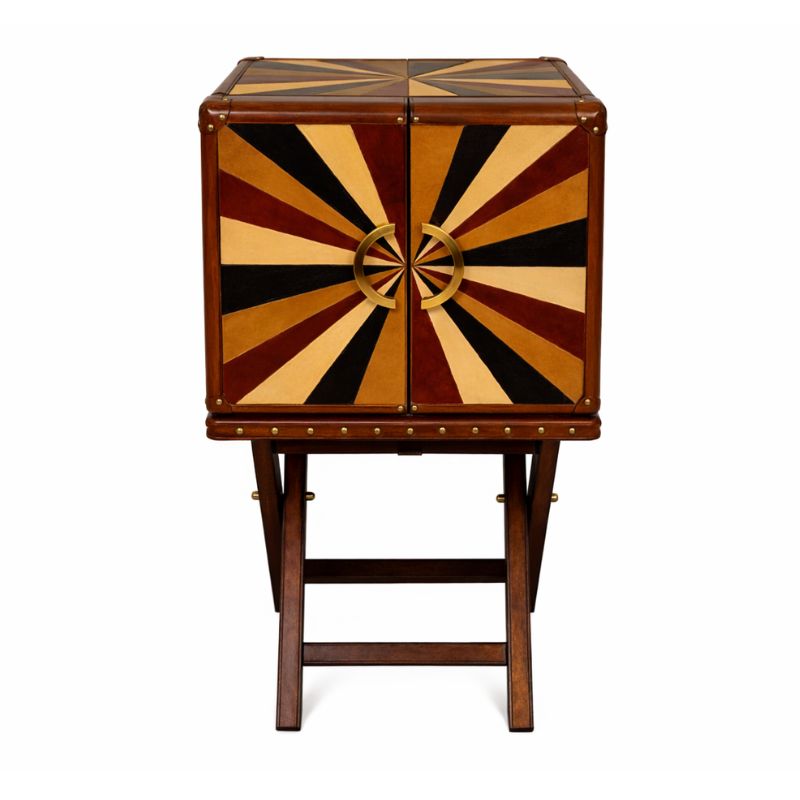 Drinks Cabinet Handcrafted Open Front Bar with Stand – Cognac