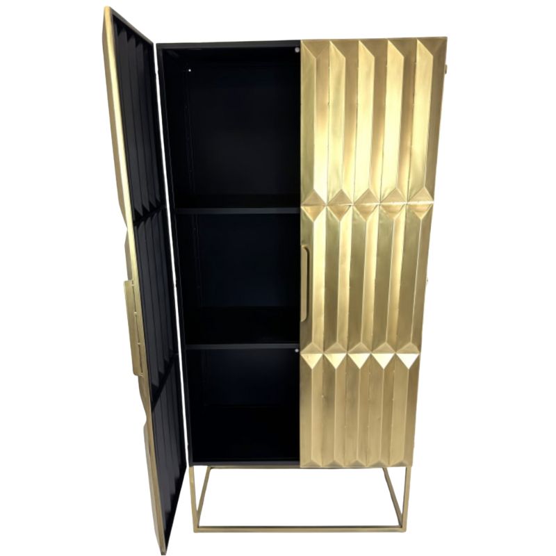 Drinks Cabinet Industrial Gold "Fitzgerald" Extra Large Storage Cabinet
