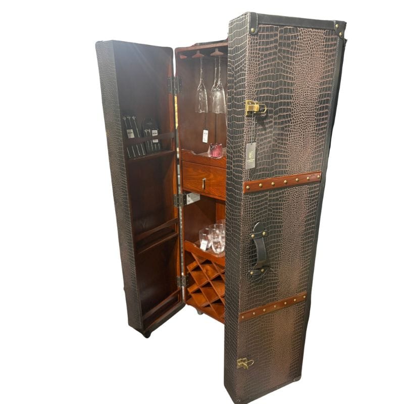 Drinks Cabinet Kensington Heritage Leather Wine Cabinet