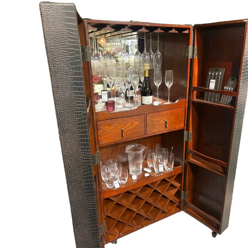 Drinks Cabinet Kensington Heritage Leather Wine Cabinet