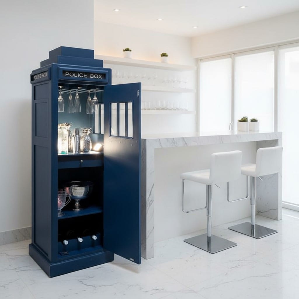 Drinks Cabinet Midnight Blue Police Box Drinks Cabinet