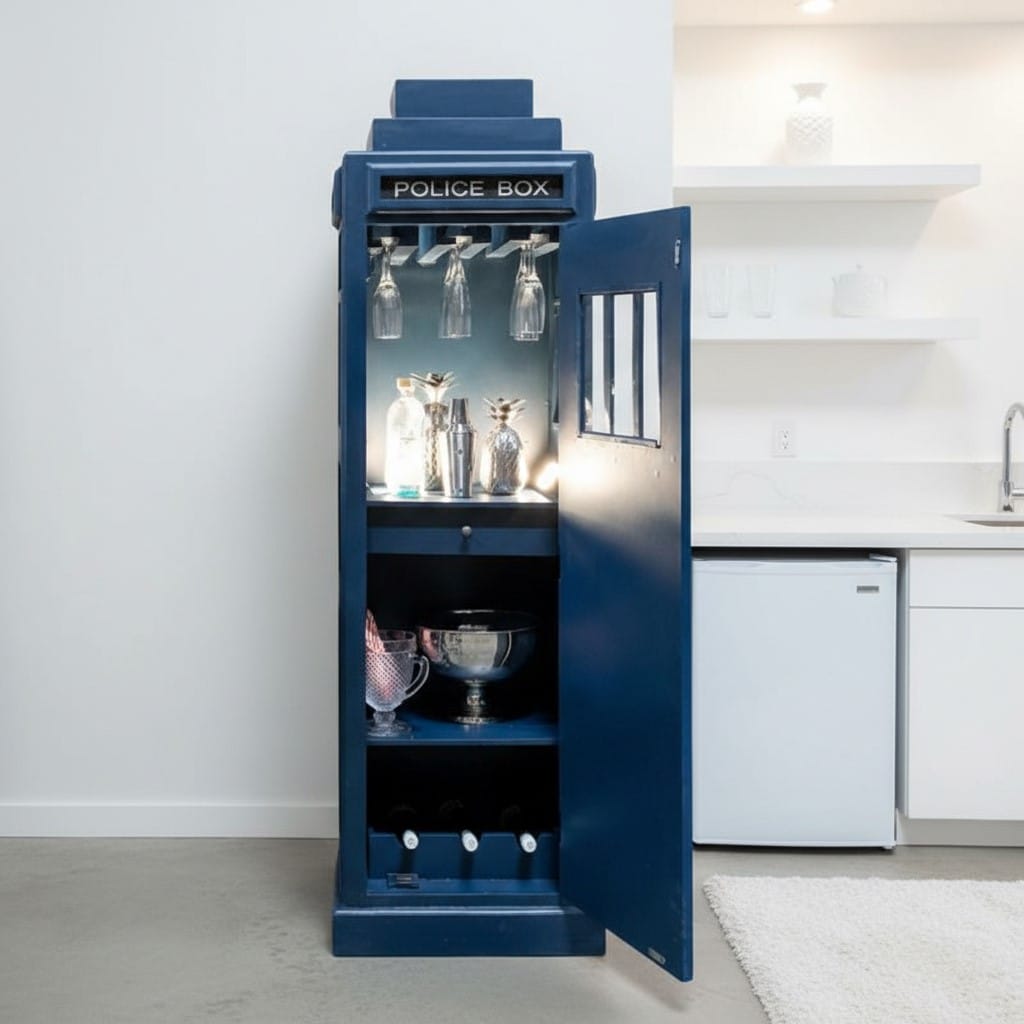 Drinks Cabinet Midnight Blue Police Box Drinks Cabinet