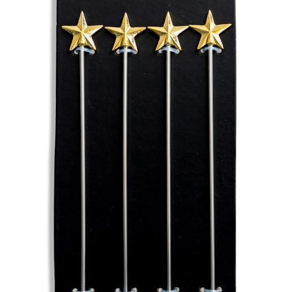 Drinks Stirrers Set of 4 Gold Star Drinks Stirrers
