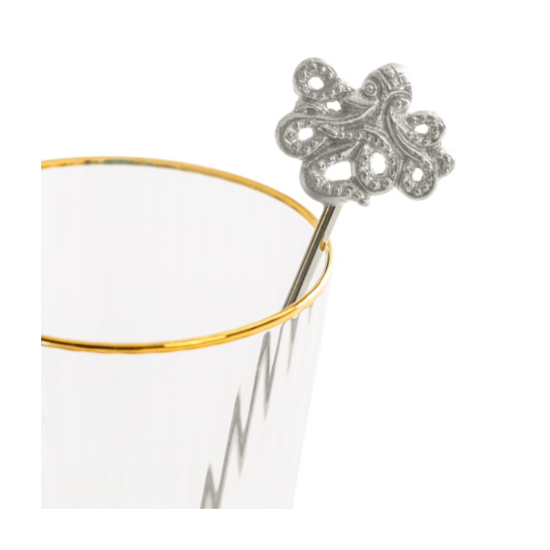 Drinks Stirrers Set of 4 Nickel Octopus Drinks Stirrers