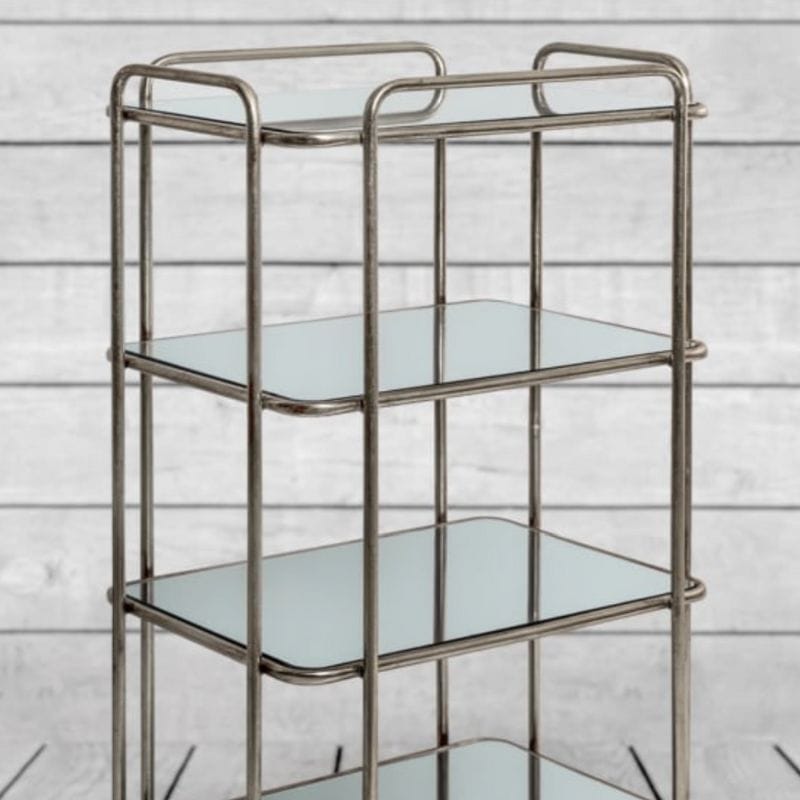 Drinks Trolley 4-Tier Mirrored Drinks Trolley