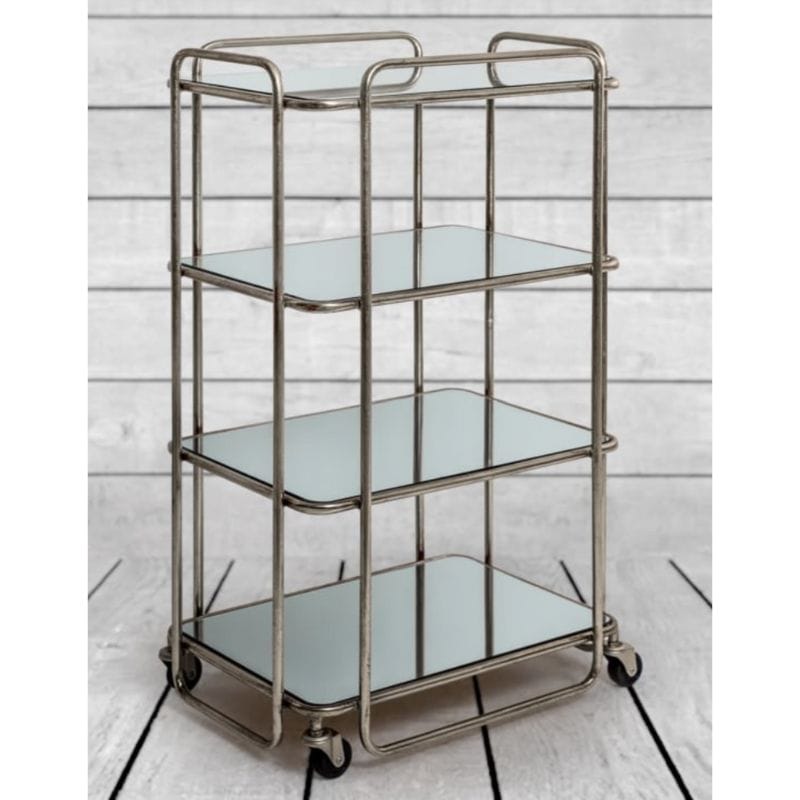 Drinks Trolley 4-Tier Mirrored Drinks Trolley