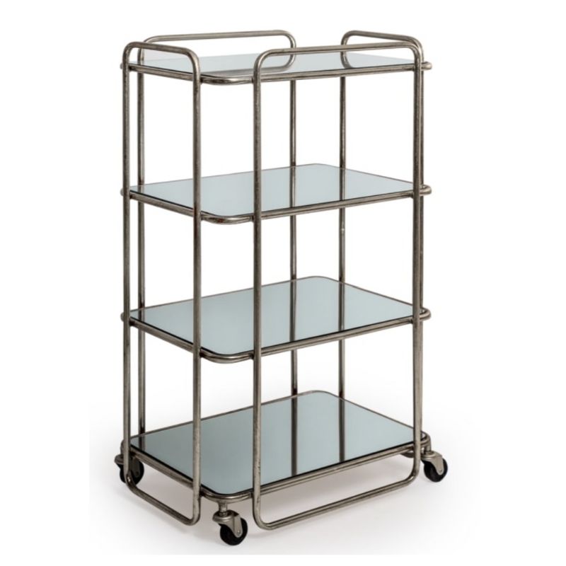 Drinks Trolley 4-Tier Mirrored Drinks Trolley
