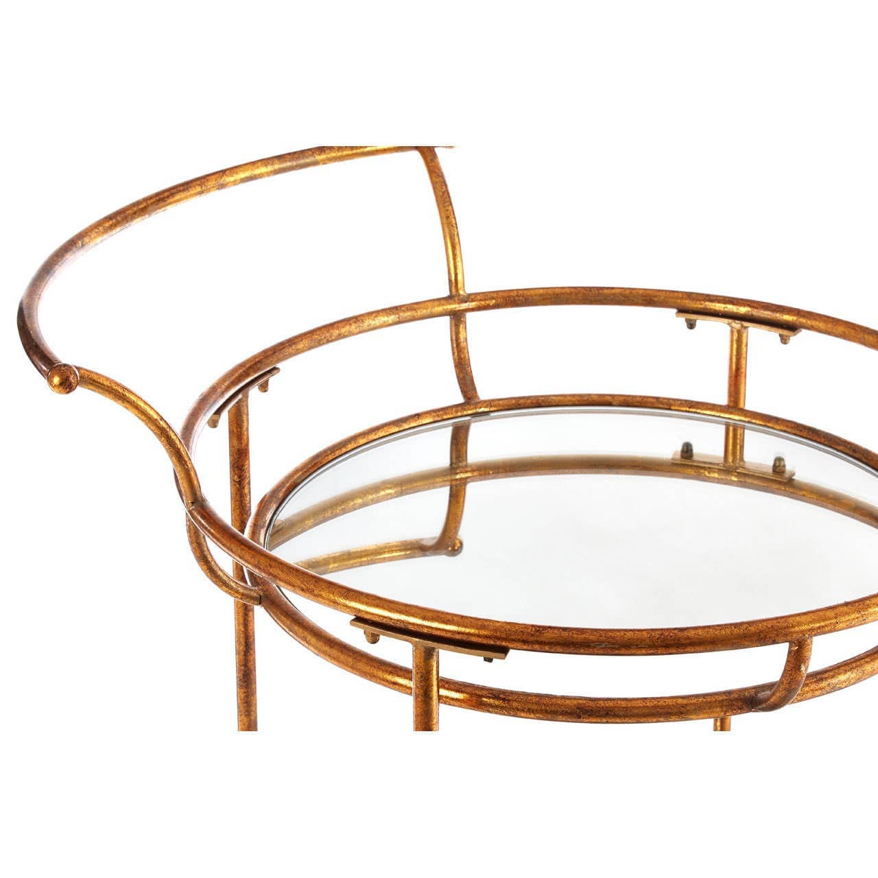 Drinks Trolley Aurelie Round Drinks Trolley – Warm Gold & Mirror
