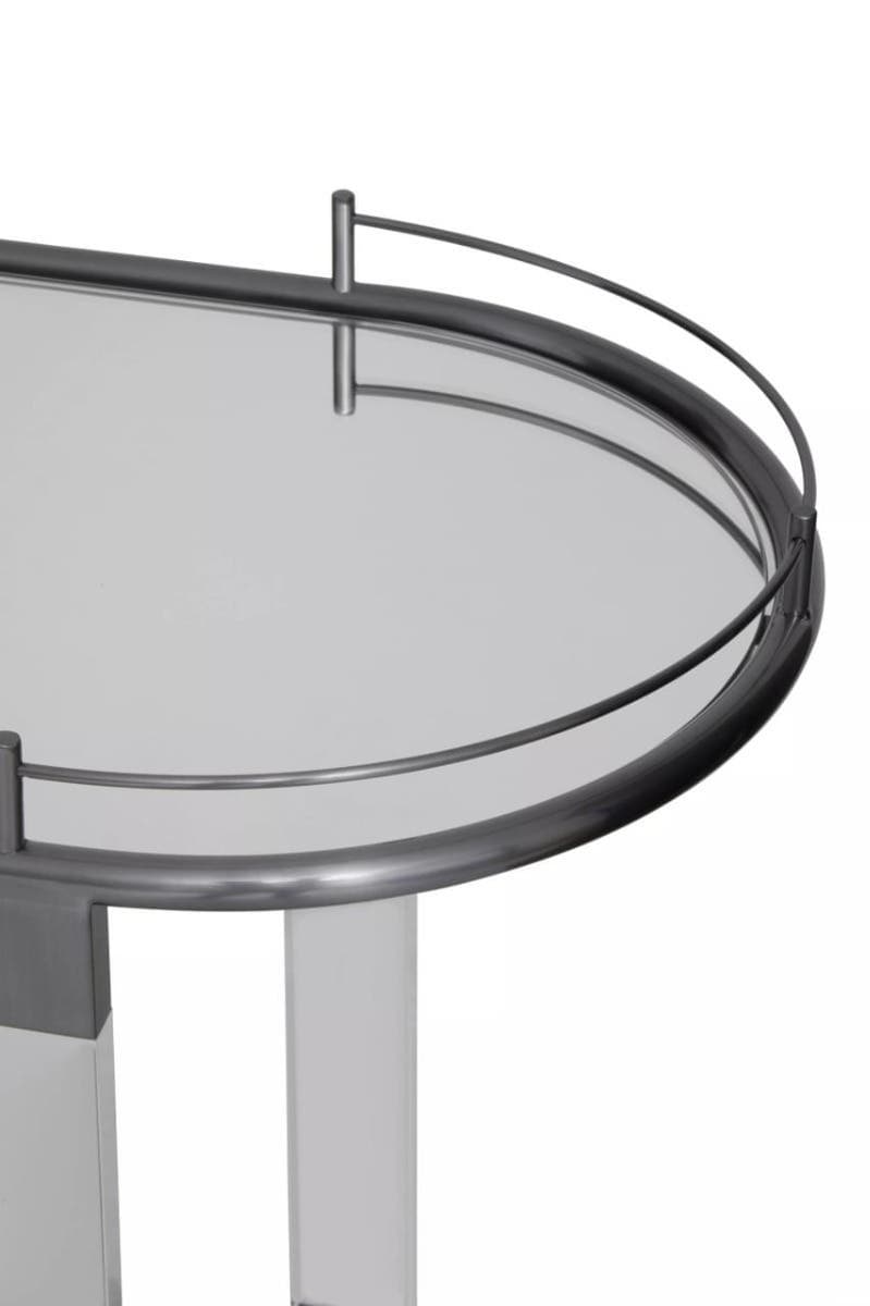 Drinks Trolley Oria Oval Drinks Trolley – Gunmetal & Acrylic