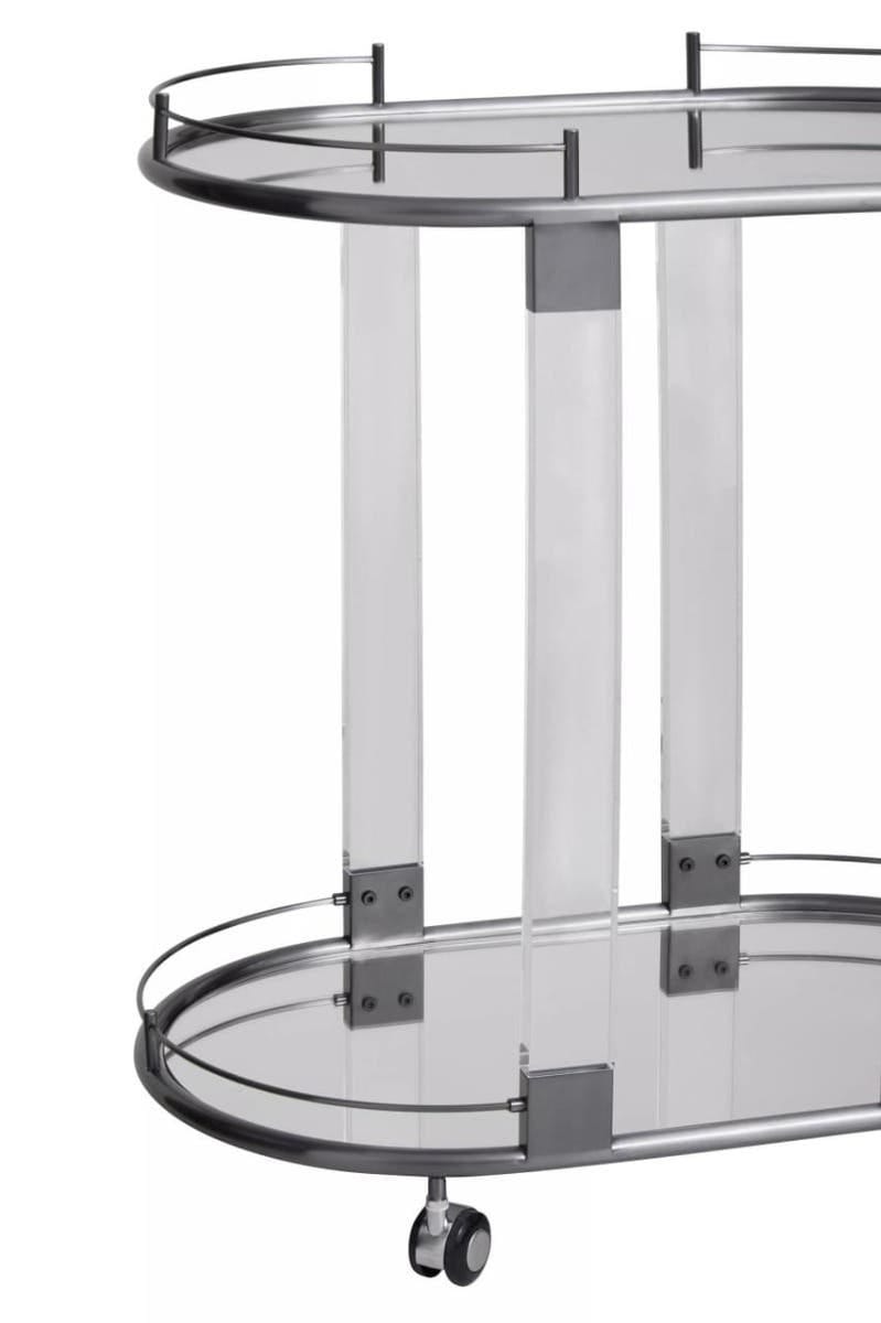 Drinks Trolley Oria Oval Drinks Trolley – Gunmetal & Acrylic
