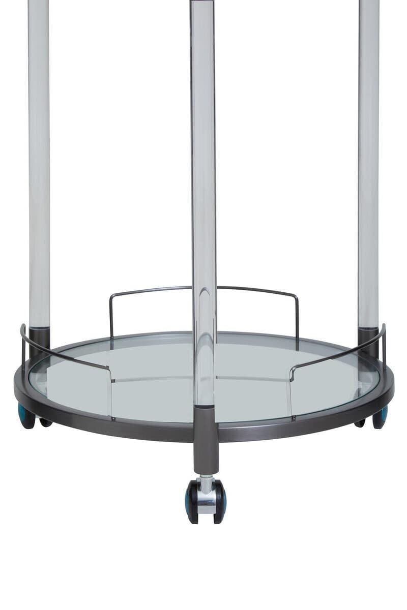 Drinks Trolley Oria Round Drinks Trolley – Black Steel & Acrylic