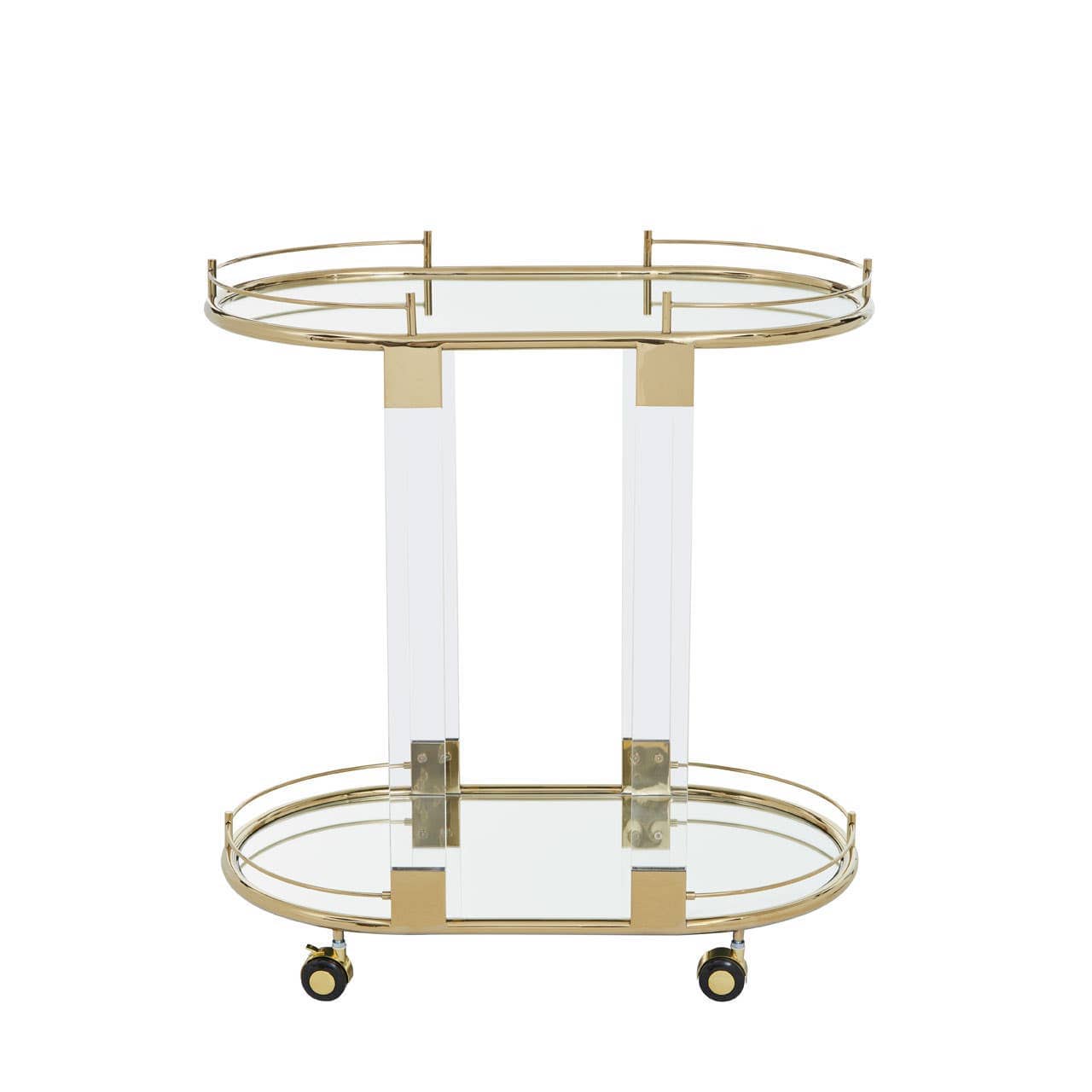 Drinks Trolley Oval Drinks Trolley – Gold & Acrylic