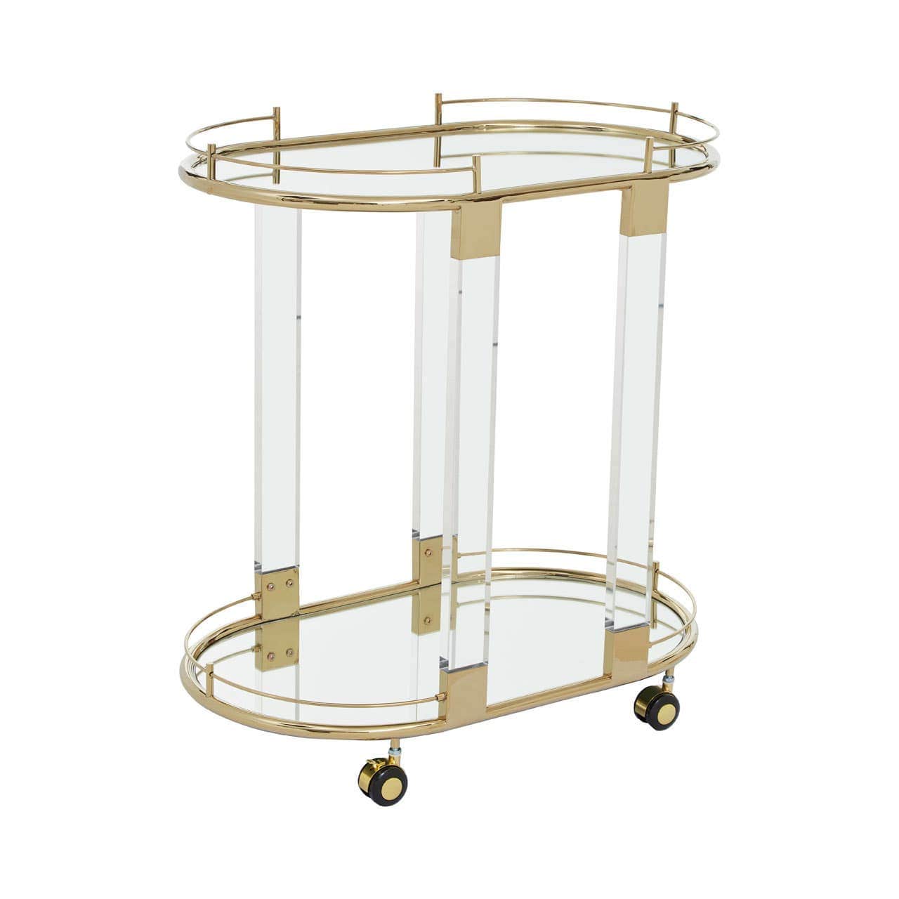 Drinks Trolley Oval Drinks Trolley – Gold & Acrylic