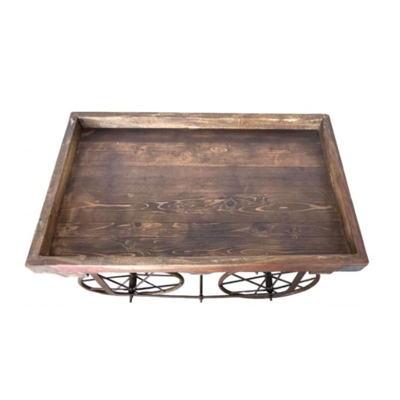 Drinks Trolley Rustic Iron & Wood Bar Trolley – Industrial Drinks Cart