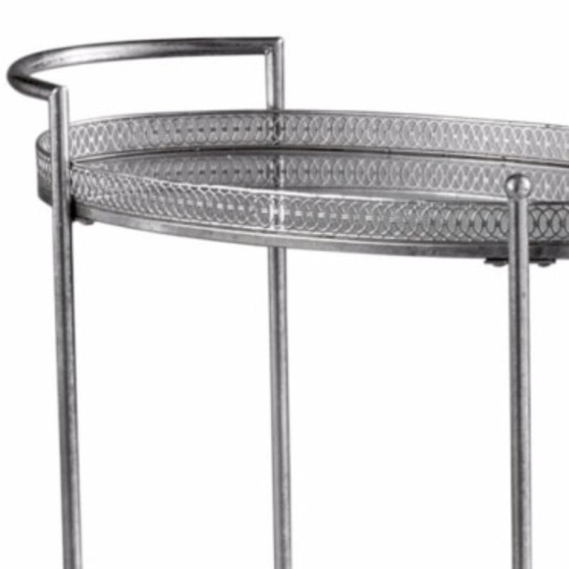 Drinks Trolley Silver Oval Drinks Trolley