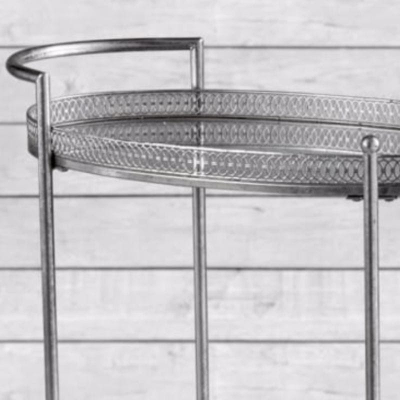 Drinks Trolley Silver Oval Drinks Trolley