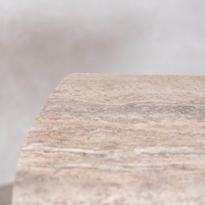 Eton Breakfast Bar Table With Grey Travertine Top