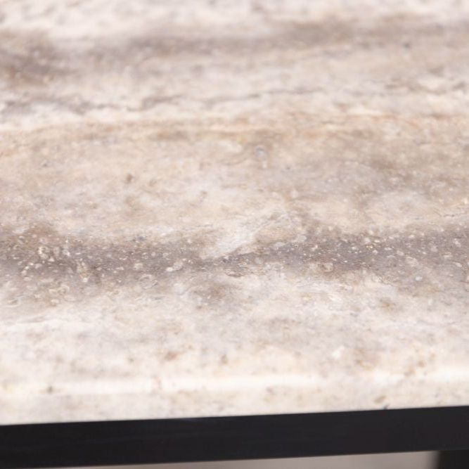 Eton Breakfast Bar Table With Grey Travertine Top