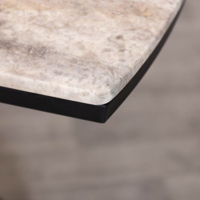 Eton Breakfast Bar Table With Grey Travertine Top