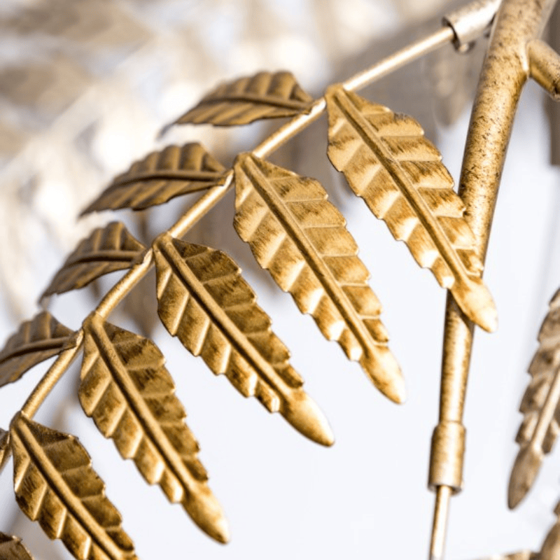 Floor Lamp Antique Gold Palm Leaf Floor Lamp
