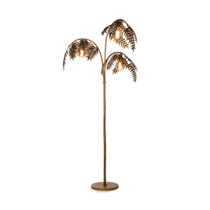 Floor Lamp Antique Gold Palm Leaf Floor Lamp